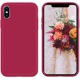 thumbnail image 1 of iPhone Xs Case, iPhone X Case, Liquid Silicone Soft Gel Rubber Slim Cover with Microfiber Cloth Lining Cushion Shockproof Full Protective Case for iPhone Xs (2018) / iPhone X (2017) 5.8 inch, Rose Red, 1 of 8