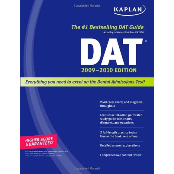 Pre-Owned Kaplan DAT 2009-2010 Edition (KAPLAN DAT (DENTAL ADMISSION TEST)) (Paperback) 1419553569 9781419553561