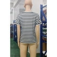 thumbnail image 7 of Jamsmile Women Tshirts Tops Summer Striped Print V Neck Short Sleeve T Shirts Cotton Casual Baggy Loose Trendy T-Shirts, 7 of 7