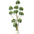 thumbnail image 3 of 5ft/6ft/7ft  Tall Fake Plant Indoor,Artificial Umbrella Schefflera Tree in White Pot with Multiple Trunks Design, Faux Floor Tree Fake Trees for Home Offices Porch Decor, 3 of 9