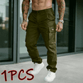 thumbnail image 5 of Men's Cargo Pants, Relaxed Fit Straight Leg Casual Workwear Trousers with Multi Pockets, Durable Stretchy Twill Fabric for Outdoor & Daily Wear, 5 of 5