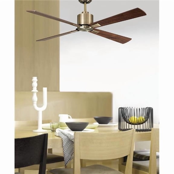 Lucci Air 210522010 52 in. Airfusion Climate DC Ceiling Fan, Antique Brass & Walnut
