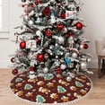 thumbnail image 5 of Rocae Christmas Gingerbread for Christmas Tree Skirt with Pom Pom Trim for Holiday Party for Holiday Home Decor Indoor Outdoor-30", 5 of 7