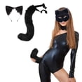 thumbnail image 2 of Halloween 3D Cute Animal Tail Pendant Women Holder Pompoms Tail Fashionable Hairy Tail 50Cm Halloween Plush Tail With Plush Ear Headband Event Party Practical Home Decor, 2 of 6