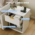 thumbnail image 5 of Fluted Nightstand with Charging Station, Bedside Table with Drawers and Open Storage Space, Metal Handles and Rounded Corners for Safety, Side Tables, End Table Bedroom, Living Room, 5 of 10