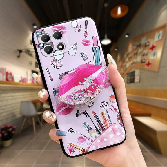 LYM-Phone Case For TCL T-Mobile-Revvl7, Durable Back Cover TPU Fashion Design Waterproof Skin feel silicone Simplicity Dirt-resistant Glitter cute Soft Case quicksand Anti-knock Cartoon