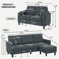 thumbnail image 3 of Pingliang Home Living Room Furniture Set,Sectional Sofa Couch with Storage Ottoman and Loveseat,3 Seater L-shaped Sofa and 2 Seater Couch for Home Apartment Studio Office, 3 of 7