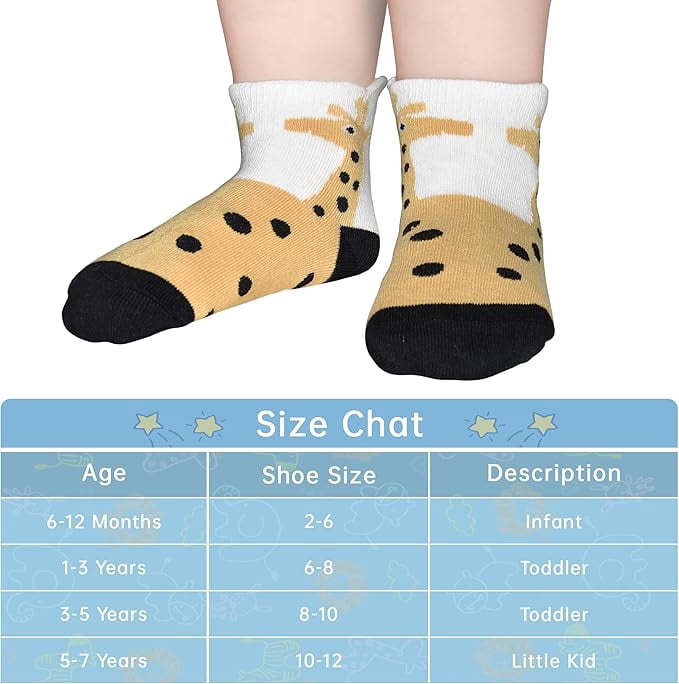 Toddler Baby Non Slip Ankle Socks with Grippers Kids Boys Girls Socks 12 Pairs for 1-7 Years Infant Children