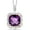 Amethyst/Checkerboard, February, variant on 18K Two-Tone Sterling Silver Pendant Necklace for Women Cushion Checkerboard Amethyst and Moissanite (3.07 Cttw)