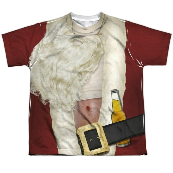 - Bad Santa Costume - Youth Short Sleeve Shirt - X-Large