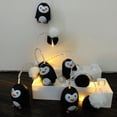 thumbnail image 2 of Cute Pom Poms Black Penguin String Lights Battery Powered Penguin Light Pompoms Fairy Lights for Halloween Christmas Bedroom Decor, 2 of 14