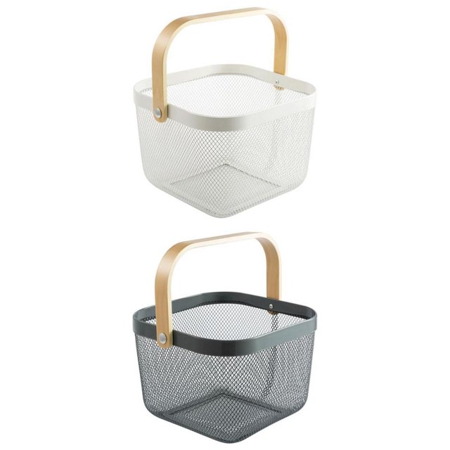 Cestas de Almacenamiento Macarena Cesta de almacenamiento de malla Con Mango de madera Organizador de cocina para Alimentos Y verduras