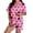C257/Pink, variant on XIYON Halloween Pajamas Women Pumpkin Short Sleeve Sleepwear 2 Piece Button Down Top and Shorts Pajama Set Cozy Loungewear Fashion Clothes
