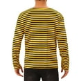 thumbnail image 3 of Camiseta de rayas INSPIRE CHIC para hombres, cuello redondo, de manga larga, básica S Amarillo Negro, 3 of 6