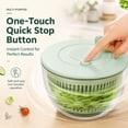 thumbnail image 7 of Large Capacity Multi-Function Salad Spinner with Slicer, One-Hand Pump Lettuce Spinner with Quick Stop Button, for Efficient Food Washing and Drying (White), 7 of 7