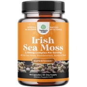 Natures Craft Irish Sea Moss Capsules - Sea Moss Pills with 2100mg Serving Superfood Complex with Bladderwrack Burdock Root and BioPerine for Immune Skin & Thyroid Support - Vegan Non-GMO - 90 Count