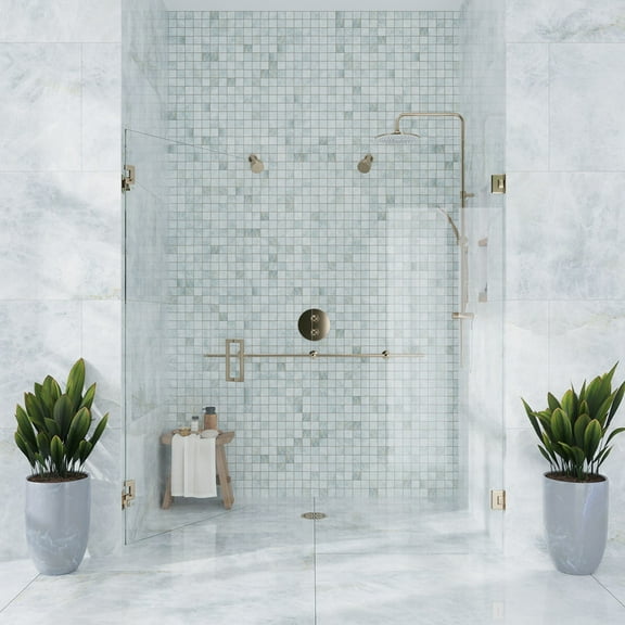 Splendor 12 x 12 in. Lappato Frosted Sky Blue Porcelain Mosaic Square Wall and Floor Tile (4.84 sq ft/case) - 5 Pack