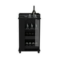 thumbnail image 5 of Lansing Bar Cart with 2-Side Shelves in Black Wengue Engineered Wood, 5 of 5