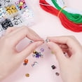 thumbnail image 6 of 1 Set DIY Jewelry Set Making Acrylic Alabet Beads Elastic Crystal Thread Elastic Cord and Stainless Steel Big Eye Beading Needles Mixed Color 140x108x30mm, 6 of 7