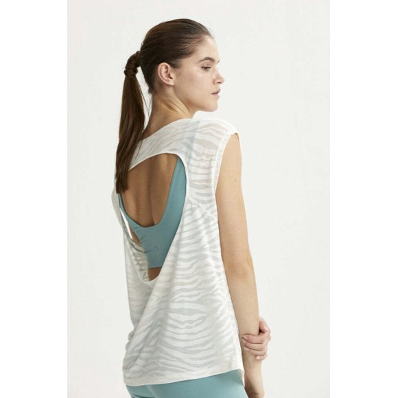 VARLEY Open Back Emmett Tee Vanilla Sheer ( XS )