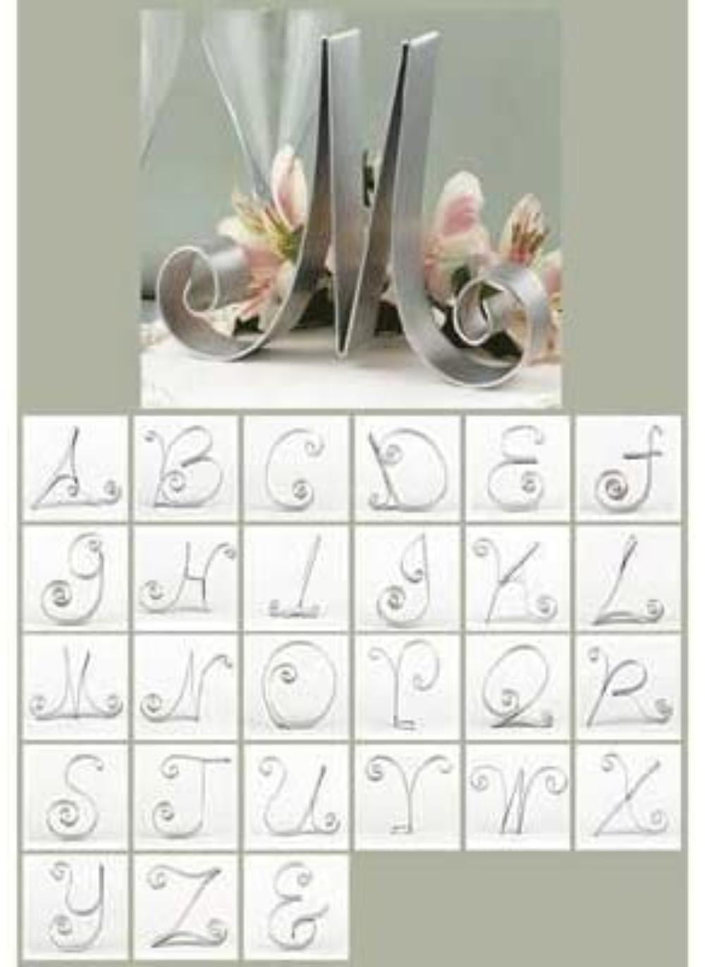 Vintage Style Crystal Monogram Wedding Cake Topper Initial Top Letter A-Z 