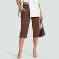 thumbnail image 6 of Kvture Capri Pants for Women Dressy Casual Stretch Work Capris Straight Leg Golf Dress Pant Summer Cropped Trousers with Pockets Brown XXXL, 6 of 8