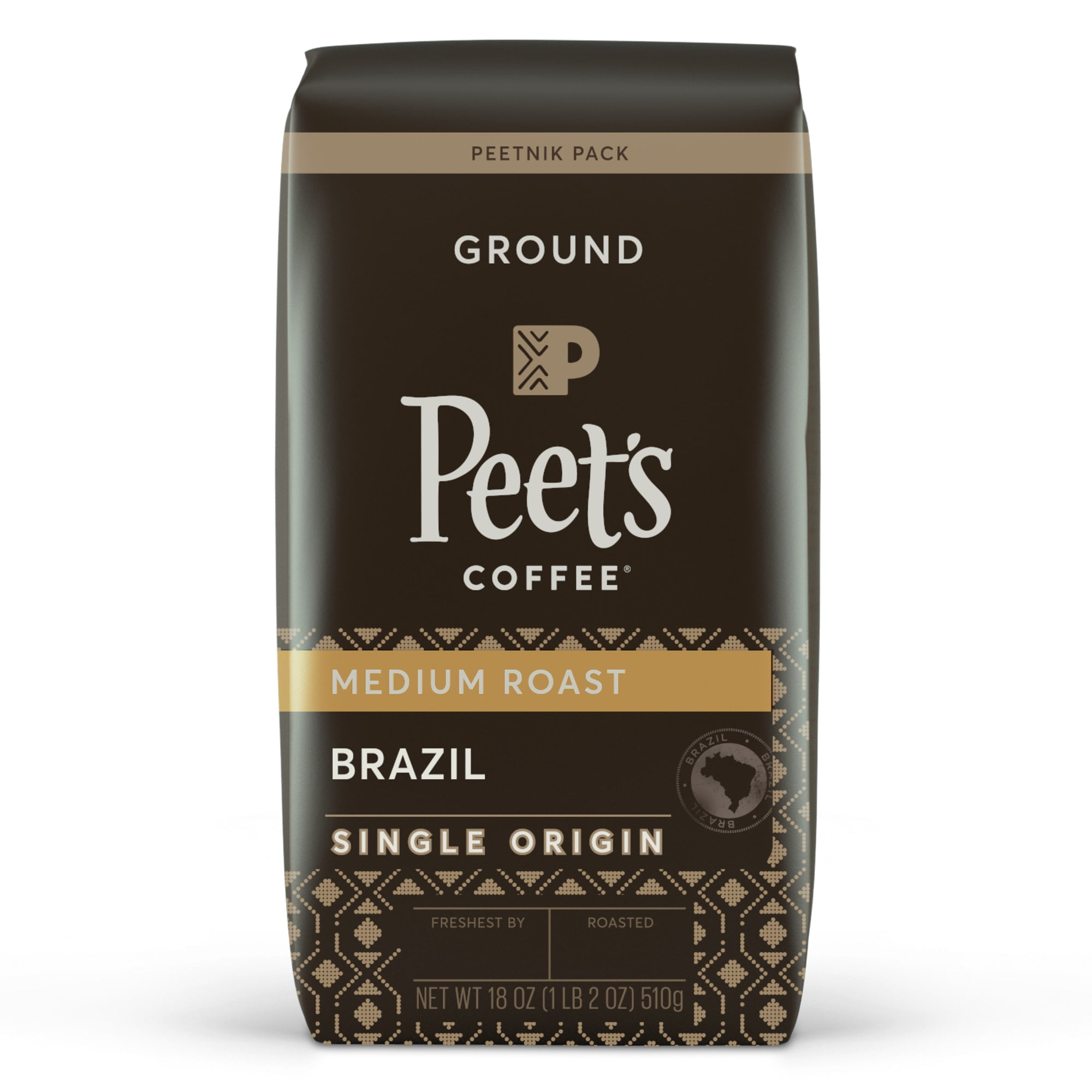 Photo 1 of Peet's Coffee Single Origin Brazil, Medium Roast Ground Coffee, 18 oz Bag,Kicking Horse Coffee, Decaf, Swiss Water Process, Dark Roast, Whole Bean, 10 Oz  NEW