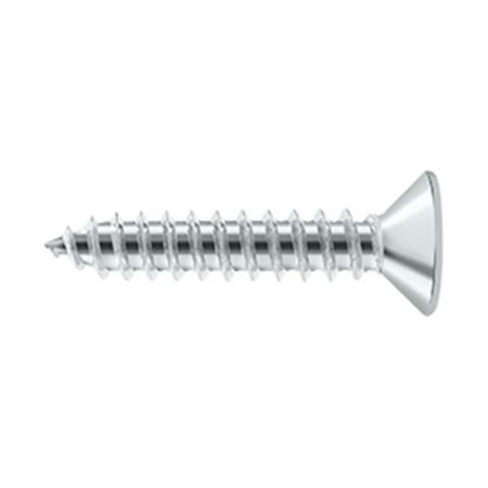 

1 in. Wood Screw No. 10 Bright Chrome - Solid Brass