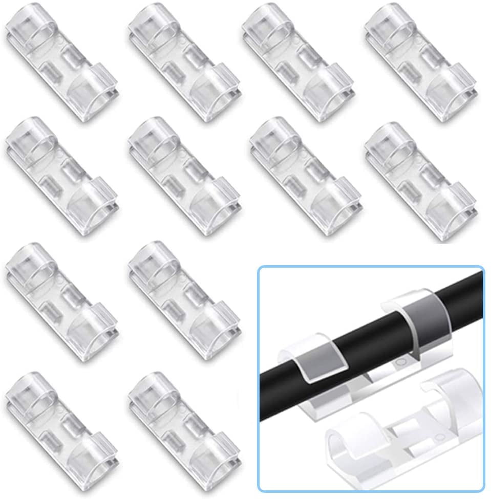 Details about   Ruisita 80 Pieces Clear Adhesive Cable Clips Wire Management Sticky Pads Self-ad 
