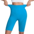 thumbnail image 3 of Womens Biker Shorts High Waist Compression Textured Peach Hip Fitness Athletic Shorts for Women Blue, 3 of 3