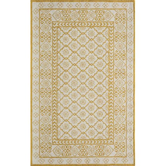 Momeni NEWPONP-17GLD2380 Newport Indian Hand Tufted Area Rug, Gold - 2 ft. 3 in. x 8 ft.