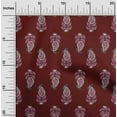 thumbnail image 1 of oneOone Georgette Viscose Fabric Leaves & Paisley Block Printed Craft Fabric BTY 42 Inch Wide, 1 of 4