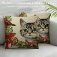 thumbnail image 3 of Nawypu Christmas Pillow Covers Cat Cardinal Jingle Bells Red Throw Pillow Covers Christmas Xmas Winter Pillowcase Home Decor Living Room House Decorative Cushion Case for Sofa Couch, 3 of 5