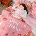 thumbnail image 4 of Homewish Kawaii Pink Boots Twin Bedding Sets 7-Piece for Preppy Kids Children,Western Cowgirl Bedding Comforter Set Microfiber,Stars Print Breathable Sheet Sets,Super Cozy Room Decor,Reversible, 4 of 8
