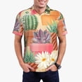 thumbnail image 1 of Balery Succulent And Cactus Camisa Polo de Hombre con Estampado, de Manga Corta y Tejido Medio, Camisa Tipo Golf Polo-Large, 1 of 6