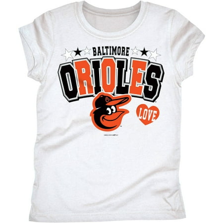 MLB Baltimore Orioles Girls Short Sleeve Team Color Graphic Tee