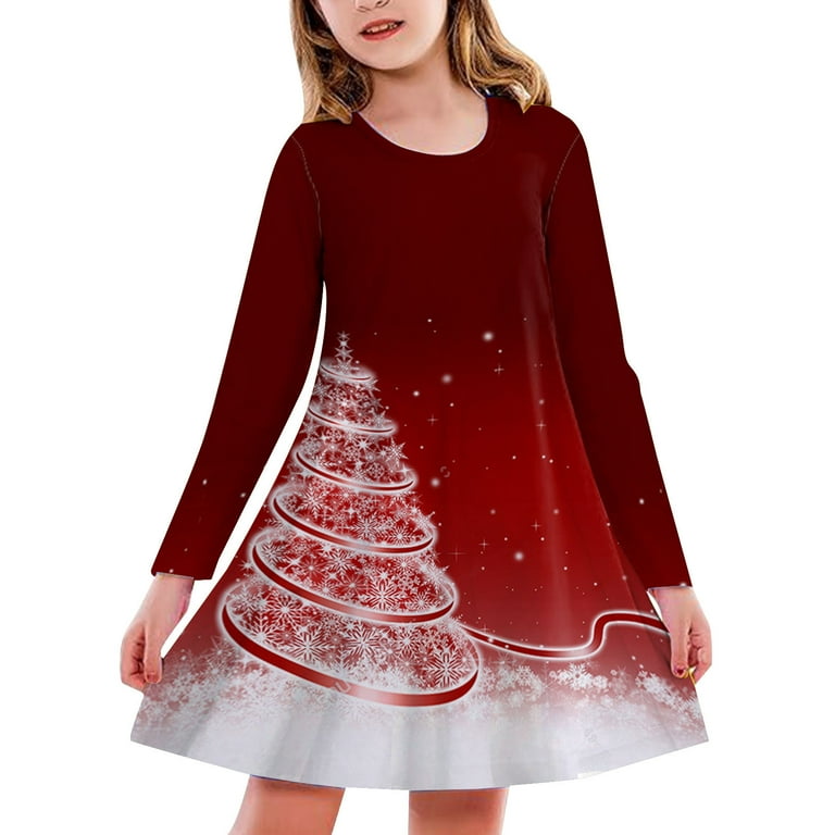 big girl holiday dresses Red Tropical Leaf Party Dress - Plus Size Holiday & Evening Midi 1X-3X main image 0