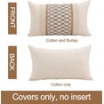 thumbnail image 2 of Lumbar Throw Pillow Covers 12 X 20 Inch For Farmhouse Living Room, Cotton & Burlap Textured Striped Woven Boho Pillow Covers 1pc, 2 of 4