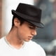 thumbnail image 3 of Sombrero de caballero, sombrero pequeño de otoño e invierno, sombrero para el sol para escenario para hombres y mujeres, sombrero de lana, sombrero de fieltro de lana sintética para jazz, 3 of 5