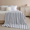 thumbnail image 2 of Throw Blanket for Couch Blue Stripe Soft Fleece Flannel Blankets Cozy Lightweight Blanket for Home Sofa Living Room Vertical Striped Bed Throws 30" x 40", 2 of 9