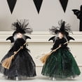 thumbnail image 4 of Decoración de Halloween muñeca bruja vestida con falda de gasa con adornos de decoración de escritorio para accesorios de fiesta verde, 4 of 5