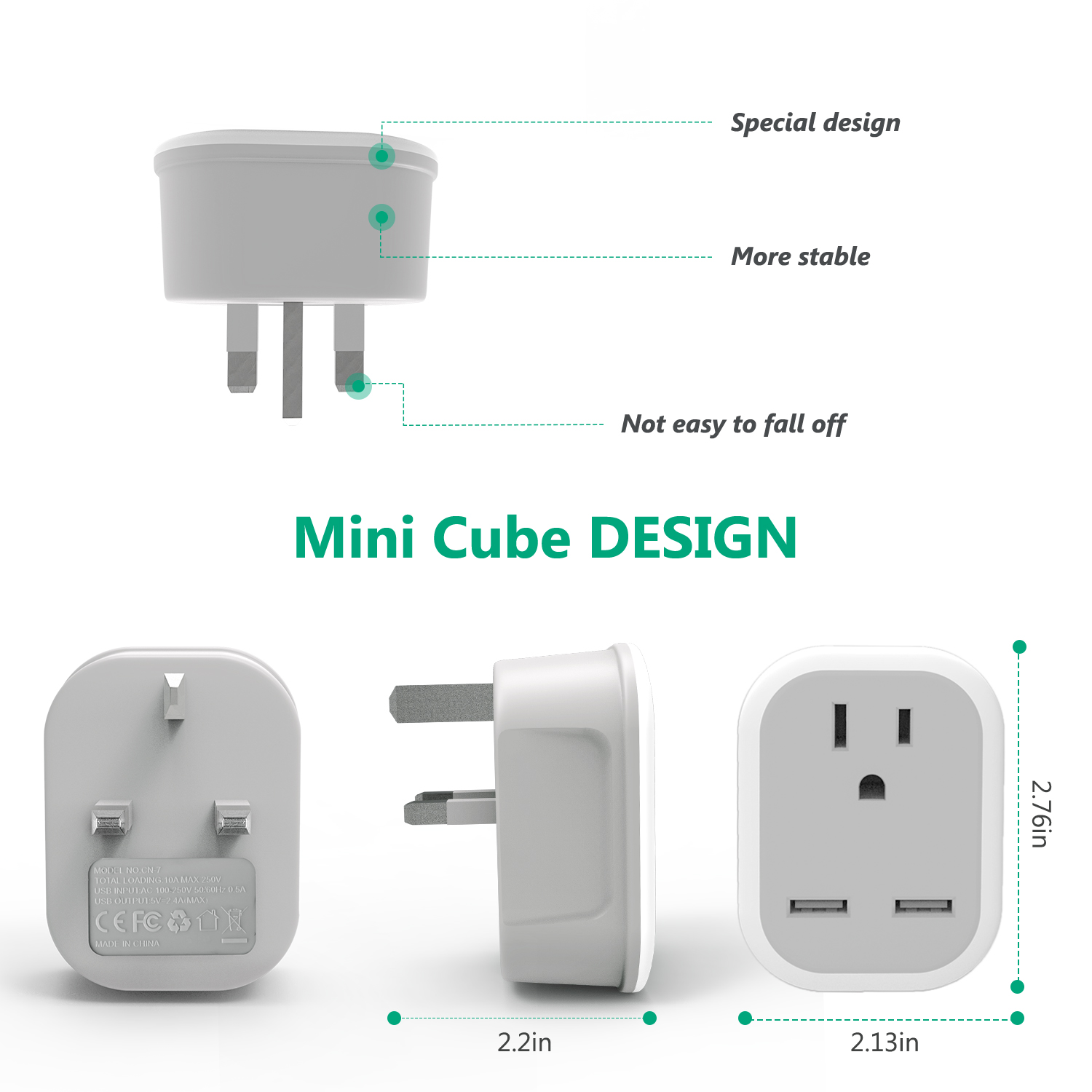 Buy US to UK Power Type G Plug Adapter 2 Pack, ETEPON International