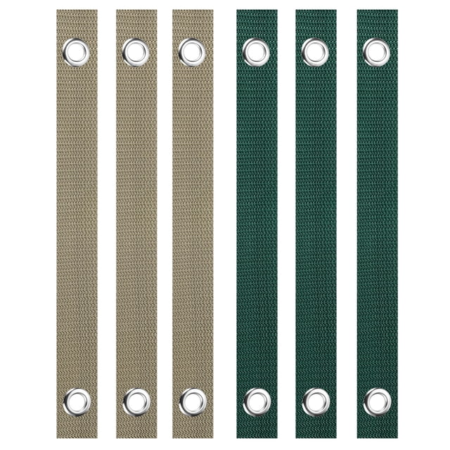 Uxcell 16 Inch Tree Straps for Staking, 6 Pack Tree Support Straps with Grommets, Green, Tan