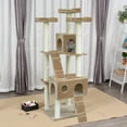 thumbnail image 2 of PawHut Cat Tree for Large Cats Adult, 70.5" Cat Tower, Multilevel Cat Furniture Activity Center with Cat Scratching Posts, Cat Condo, Ramps, Dangling Toys, Beige, 2 of 10