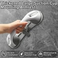 thumbnail image 3 of 2 PCS Suction Cup Shower Grab Bar Heavy Duty - No Drill Safety Handle with Ergonomic Wave Design, Strong Vacuum Lock, 240lb Capacity - Bathroom Assist Rail for Elderly, Disabled, Seniors, 3 of 11