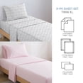 thumbnail image 3 of Campus Comforts by New Sega Home 2-Pack Microfiber Sheet Set, One Print, One Solid, Waterfall, Pink, Twin-XL, 3 of 8