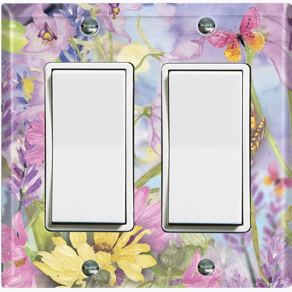 Metal Light Switch Plate Cover Classy Spring Floral Fields Sky Art FLW112