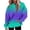 Purple, variant on Wang6 Plus Size Hoodies Dress for Womens Loose Fit Gradient Hooded Pullovers Sweatshirts Trendy Drawstrings Fall Long Sleeve V Neck Tops with Pocket Purple XL