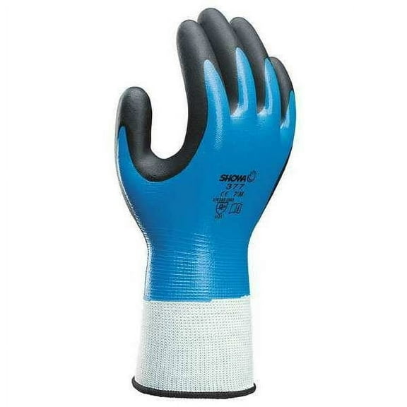 Showa Coated Gloves,Black/Blue,S,PR 377S-06