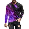 thumbnail image 2 of Big and Tall T Shirts for Men S-4X Plus Size Long Sleeve Round Neck Tees Tops Trendy Shooting-Star Printed Loose Casual Pullover Comfort Tshirts Shirt, 2 of 5